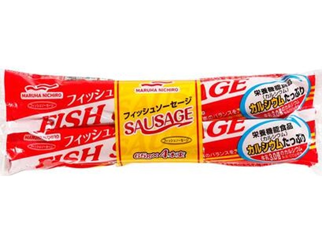 さかなページ 1秒OPENおさかなソーセージ65g4本束｜フィッシュソーセージ