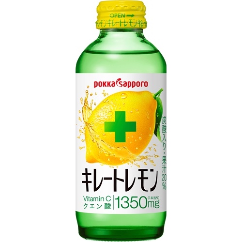 ポッカサッポロフード キレートレモン １５５ｍｌビン 【今月の特売 飲料水】 △ 【購入入数２４個】