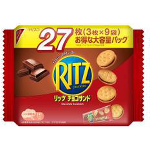 リッツ ファミリーパックチョコサンド ２７枚 新商品 3 7 発売 お取り寄せ品 27枚 3枚 10袋 12入り 食品 菓子問屋 タジマヤ 卸ネット 菓子 駄菓子 食品 飲料 雑貨の仕入れ問屋 タジマヤ 卸ネット
