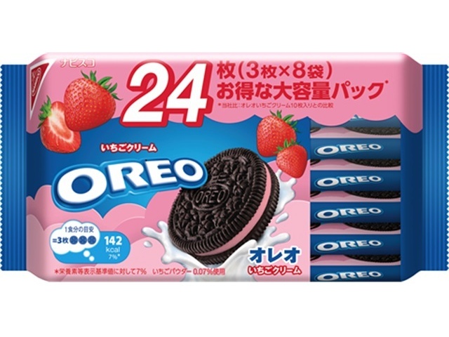 オレオ ファミリーパックいちごクリーム ２４枚 【新商品 9/1 発売】 □お取り寄せ品 【購入入数１２個】