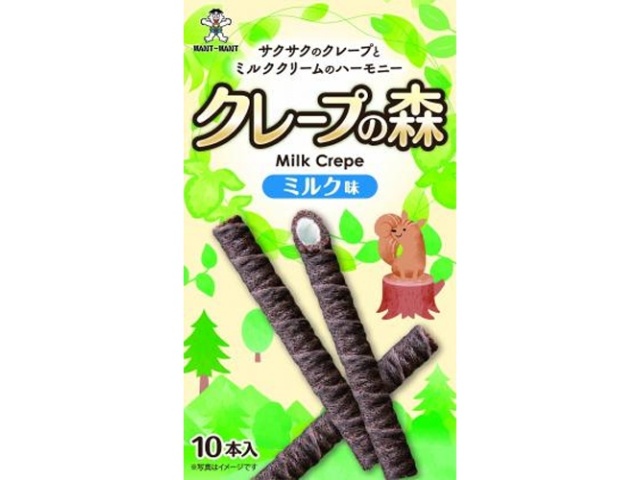 旺旺・ジャパン クレープの森 ミルク味１０本 【新商品 10/13 発売】 □お取り寄せ品 【購入入数１００個】