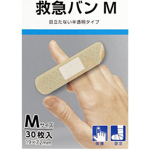 ＣＡＲＥＬＡＧＥ 救急バン半透明Ｍ ３０枚 □お取り寄せ品 【購入入数１個】
