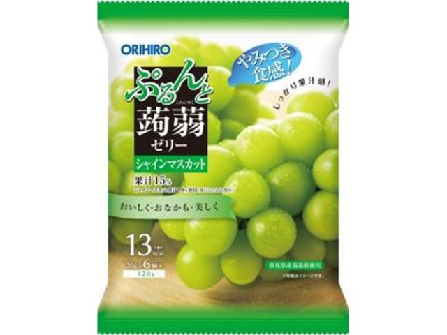 ぷるんと蒟蒻ゼリーパウチ シャインマスカット ６個 【新商品 9/8 発売】  【購入入数２４個】
