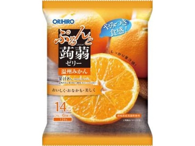 オリヒロプランデュ ぷるんと蒟蒻ゼリーパウチ温州みかん味６個 【新商品 9/8 発売】  【購入入数２４個】