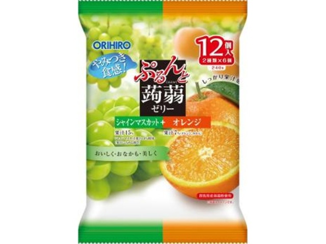 ぷるんと蒟蒻ゼリーパウチ シャインマスカット＋オレ 【新商品 9/8 発売】  【購入入数１２個】