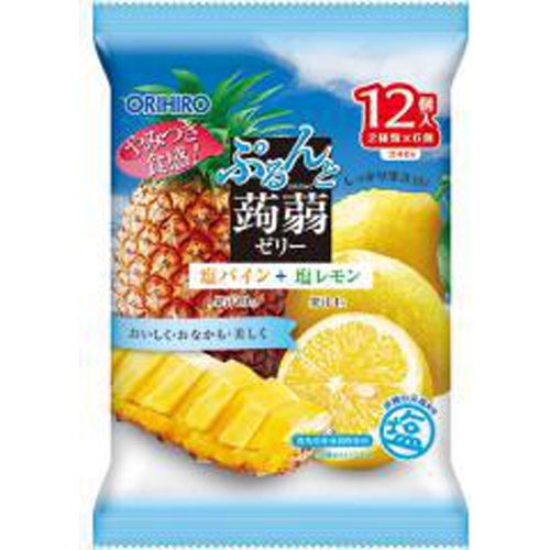 ぷるんと蒟蒻ゼリー 塩レモン＋塩パイン １２個 □お取り寄せ品 【購入入数１２個】
