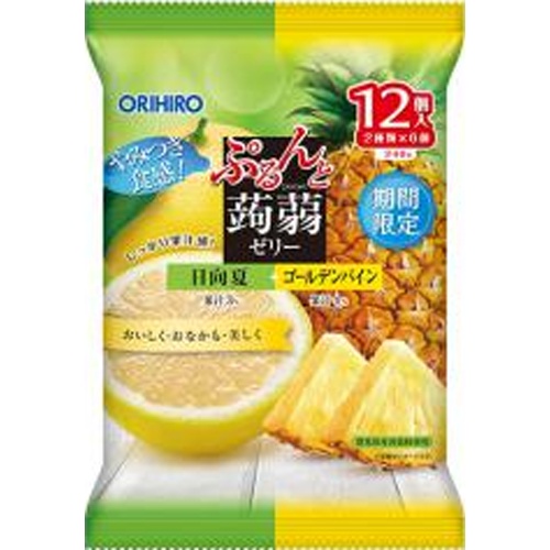 ぷるんと蒟蒻ゼリーパウチ 日向夏＋ゴールデンパイン 【今月の特売 菓子】 □お取り寄せ品 【購入入数１２個】