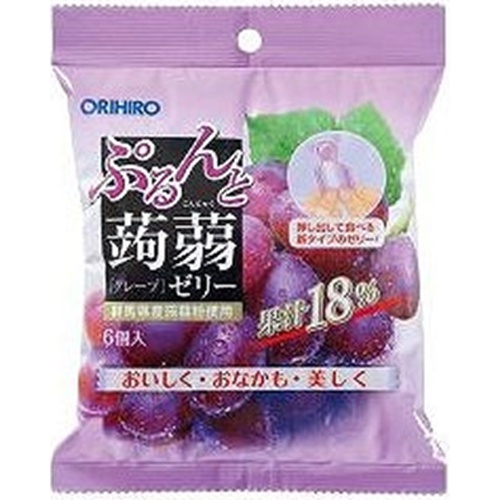 オリヒロプランデュ ぷるんと蒟蒻ゼリーパウチグレープ ６個  【購入入数２４個】