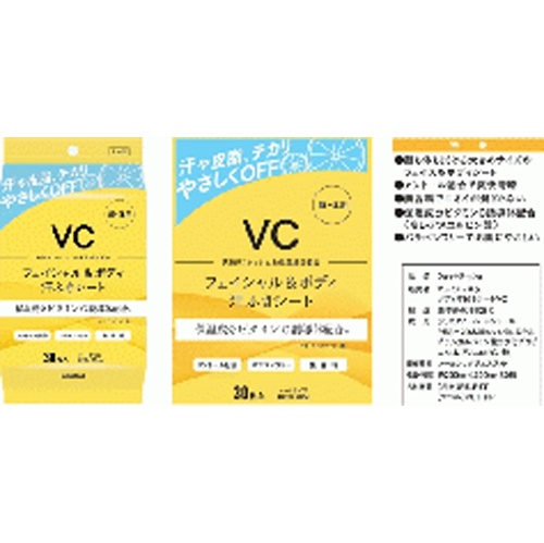 ビタミンＣ フェイシャルボディ汗拭きシート３０枚 □お取り寄せ品 【購入入数６０個】