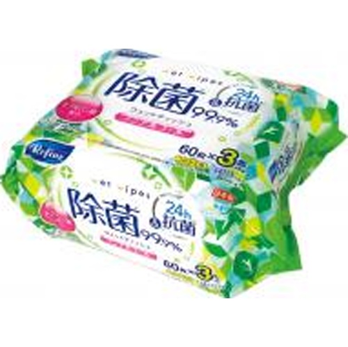 ノンアルコール除菌ウェットティッシュ６０枚ｘ３Ｐ □お取り寄せ品 【購入入数１個】