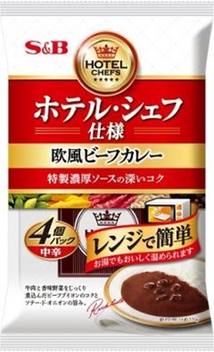 Ｓ＆Ｂ ホテル・シェフ仕様欧風ビーフカレー４Ｐ中辛 【今月の特売 インスタント】 □お取り寄せ品 【購入入数１６個】