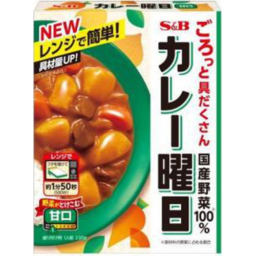 Ｓ＆Ｂ カレ－曜日 甘口２３０ｇ □お取り寄せ品 【購入入数３０個】