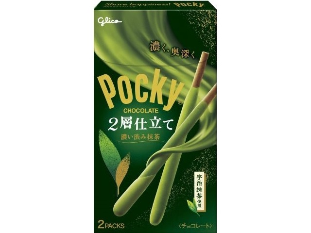 グリコ ポッキー２層仕立て 濃い渋み抹茶２Ｐ △ 【購入入数１０個】