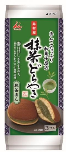 井村屋 あんこたっぷり和菓子屋の抹茶どら焼き ３個 △ 【購入入数６個】
