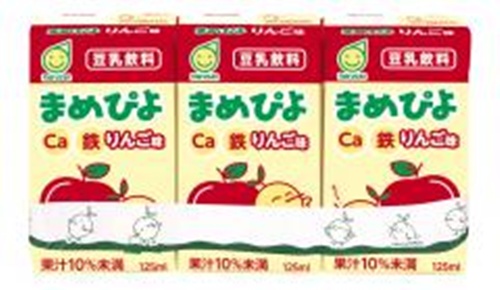 マルサン まめぴよ りんご味紙１２５ｍｌ３連 【新商品 9/1 発売】 □お取り寄せ品 【購入入数８個】