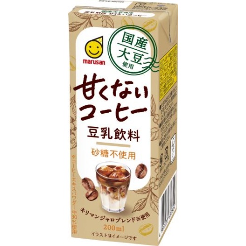 マルサン 国産大豆豆乳飲料甘くないコーヒー紙２００ □お取り寄せ品 【購入入数２４個】