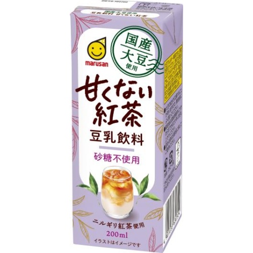 マルサン 国産大豆豆乳飲料 甘くない紅茶紙２００ □お取り寄せ品 【購入入数２４個】