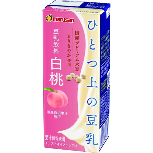 マルサン ひとつ上の豆乳 豆乳飲料白桃紙２００ 【新商品 5/15 発売】 □お取り寄せ品 【購入入数２４個】