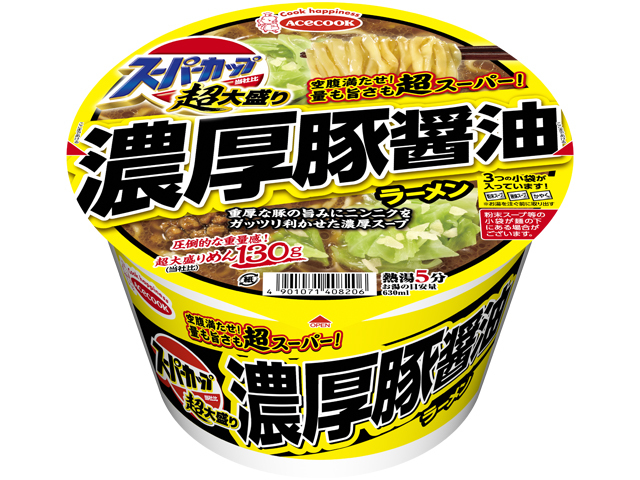 エース 超大盛りスーパー濃厚豚醤油 【新商品 9/8 発売】 △ 【購入入数１２個】
