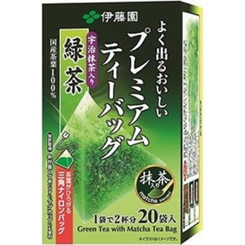 伊藤園 よく出るプレミアムＴＢ抹茶入り緑茶 ２０袋 △ 【購入入数８個】