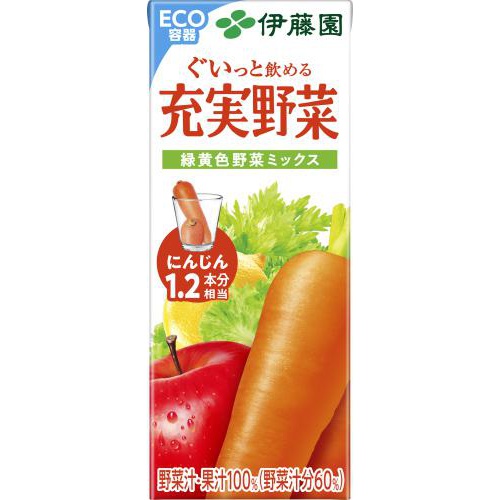 伊藤園 充実野菜 緑黄色野菜ミックス紙２００ｍｌ □お取り寄せ品 【購入入数２４個】