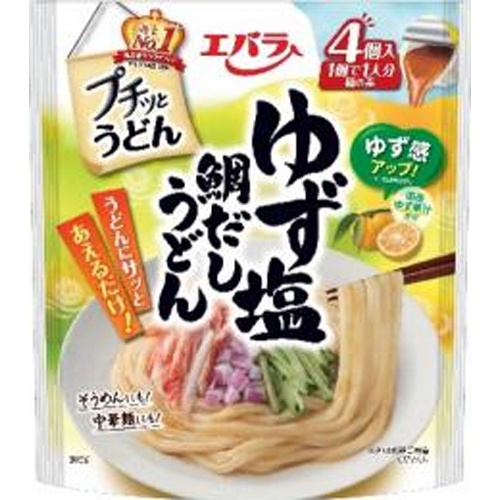 エバラ プチッとうどん ゆず塩鯛だしうどん４個 □お取り寄せ品 【購入入数１２個】