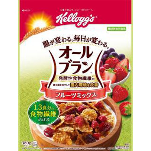 ケロッグ オールブラン フルーツミックス３８０ｇ 【今月の特売 嗜好食品】 △ 【購入入数６個】