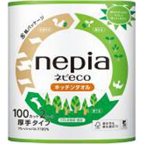 ネピア ネピＥＣＯキッチンタオル２Ｒ１００カット □お取り寄せ品 【購入入数２４個】