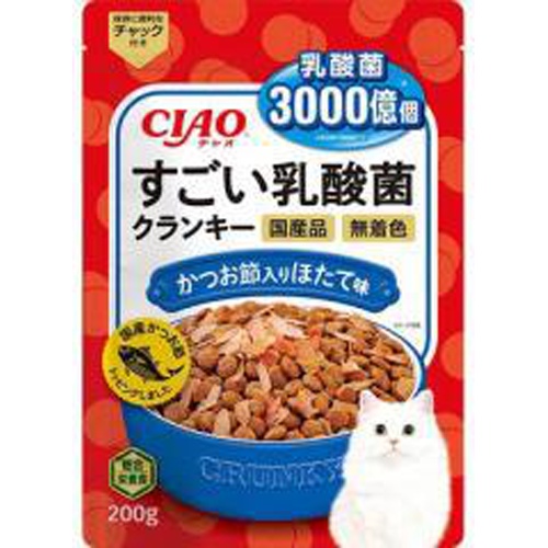 いなばペット 乳酸菌クランキーかつおほたて２００ｇ □お取り寄せ品 【購入入数２４個】