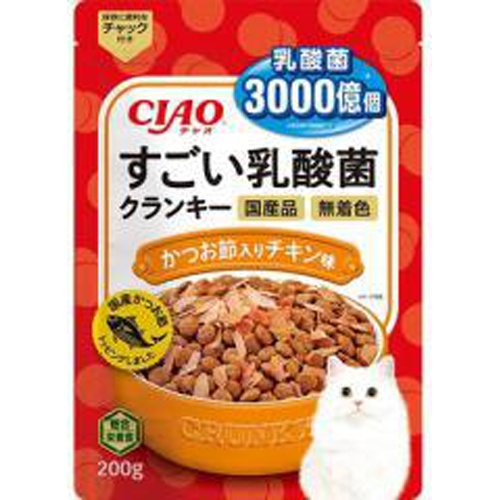 いなばペット 乳酸菌クランキーかつおチキン２００ｇ □お取り寄せ品 【購入入数２４個】