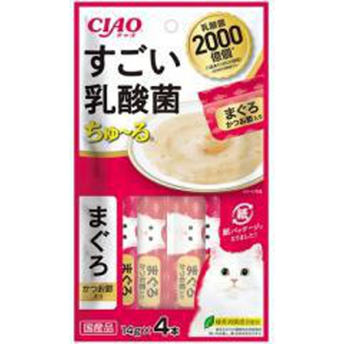 いなばペット 乳酸菌ちゅ～るまぐろ鰹節 １４ｇ×４ □お取り寄せ品 【購入入数４８個】