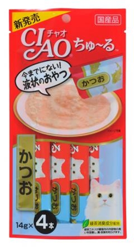 いなば チャオちゅ～るかつお １４ｇ×４本 【今月の特売 ペット関連】 □お取り寄せ品 【購入入数４８個】