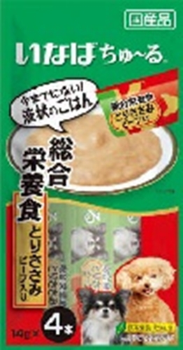 いなば 犬ちゅ～る総合栄養食ビーフ １４ｇ×４本 □お取り寄せ品 【購入入数４８個】
