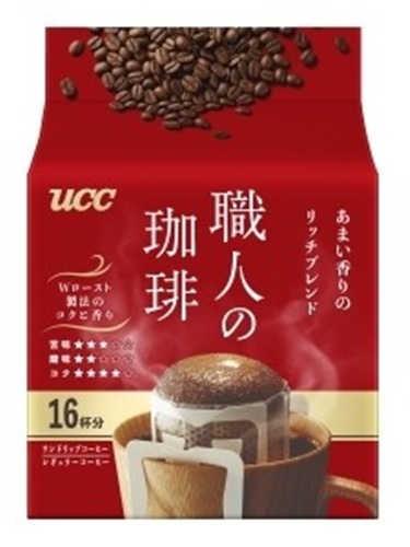 ＵＣＣ 職人の珈琲あまい香りのリッチブレンド１６Ｐ 【新商品 9/1 発売】 □お取り寄せ品 【購入入数１２個】