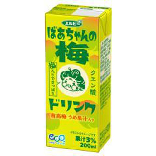 エルビー ばあちゃんの梅ドリンク紙２００ｍｌ □お取り寄せ品 【購入入数２４個】