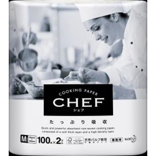 花王 ＣＨＥＦ たっぷり吸収Ｍ１００枚×２本 【販売制限商品】 △ 【購入入数１個】