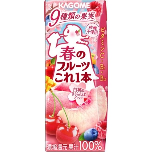 カゴメ 春のフルーツこれ一本白桃＆さくらんぼ２００  【購入入数１２個】