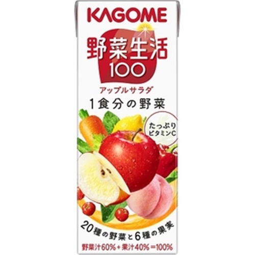 カゴメ 野菜生活 アップルサラダ紙２００ｍｌ △ 【購入入数２４個】