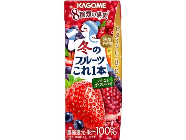 カゴメ 冬のフルーツこれ一本いちご＆ざくろ２００ 【新商品 11/11 発売】  【購入入数１２個】