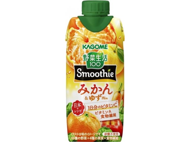 カゴメＳｍｏｏｔｈｉｅみかん＆ゆずＭｉｘ３３０ｍｌ 【新商品 11/18 発売】  【購入入数１２個】