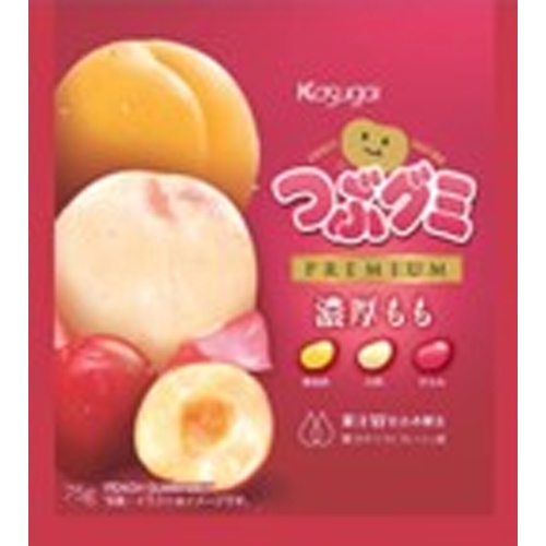 春日井製菓 つぶグミＰＲＥＭＩＵＭ濃厚もも７５ｇ △ 【購入入数１０個】