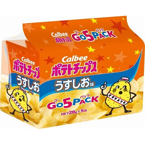 カルビー ポテト うすしお味ゴー５パック １４０ｇ △ 【購入入数８個】