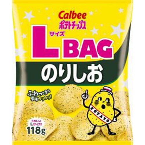 カルビー ポテトＬサイズＢＡＧのりしお１１８ｇ △ 【購入入数１２個】