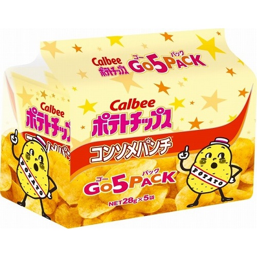 カルビー ポテトコンソメパンチゴー５Ｐ １４０ｇ △ 【購入入数８個】