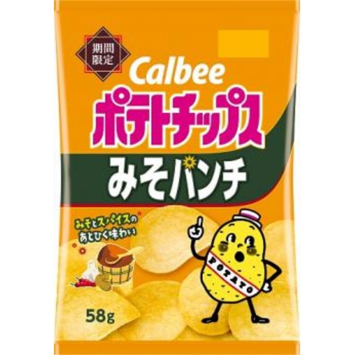 カルビー ポテトチップス みそパンチ５８ｇ △ 【購入入数１２個】