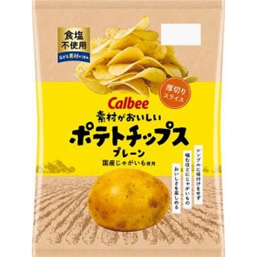 カルビー 素材がおいしいポテトプレーン５５ｇ 【新商品 3/10 発売】 □お取り寄せ品 【購入入数１２個】