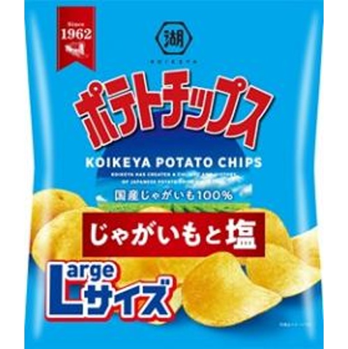 湖池屋 Ｌサイズポテト じゃがいもと塩１１２ｇ 【新商品 7/21 発売】 □お取り寄せ品 【購入入数１２個】