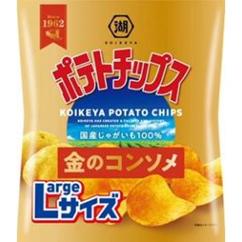 湖池屋 Ｌサイズポテト 金のコンソメ１１２ｇ 【新商品 7/21 発売】 □お取り寄せ品 【購入入数１２個】