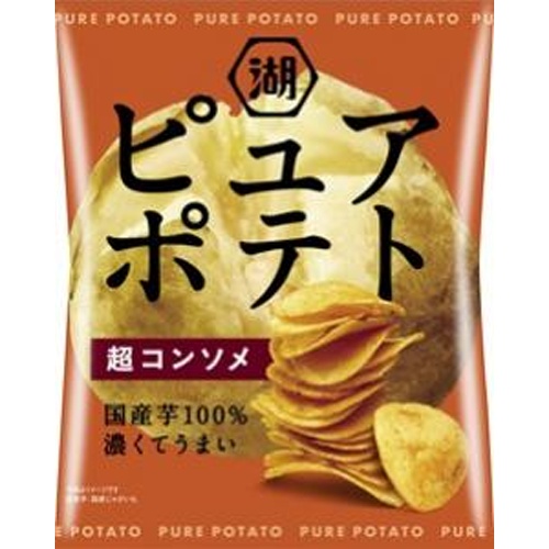 湖池屋 ピュアポテト 超コンソメ５２ｇ 【新商品 8/25 発売】 【今月の特売 菓子】 □お取り寄せ品 【購入入数１２個】