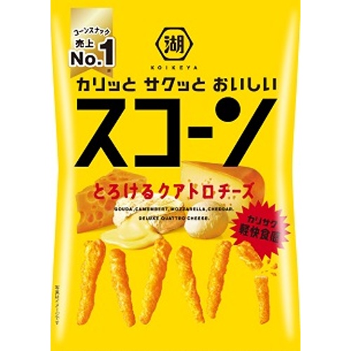 湖池屋 スコーン とろけるクアトロチーズ７３ｇ 【今月の特売 菓子】 △ 【購入入数１２個】